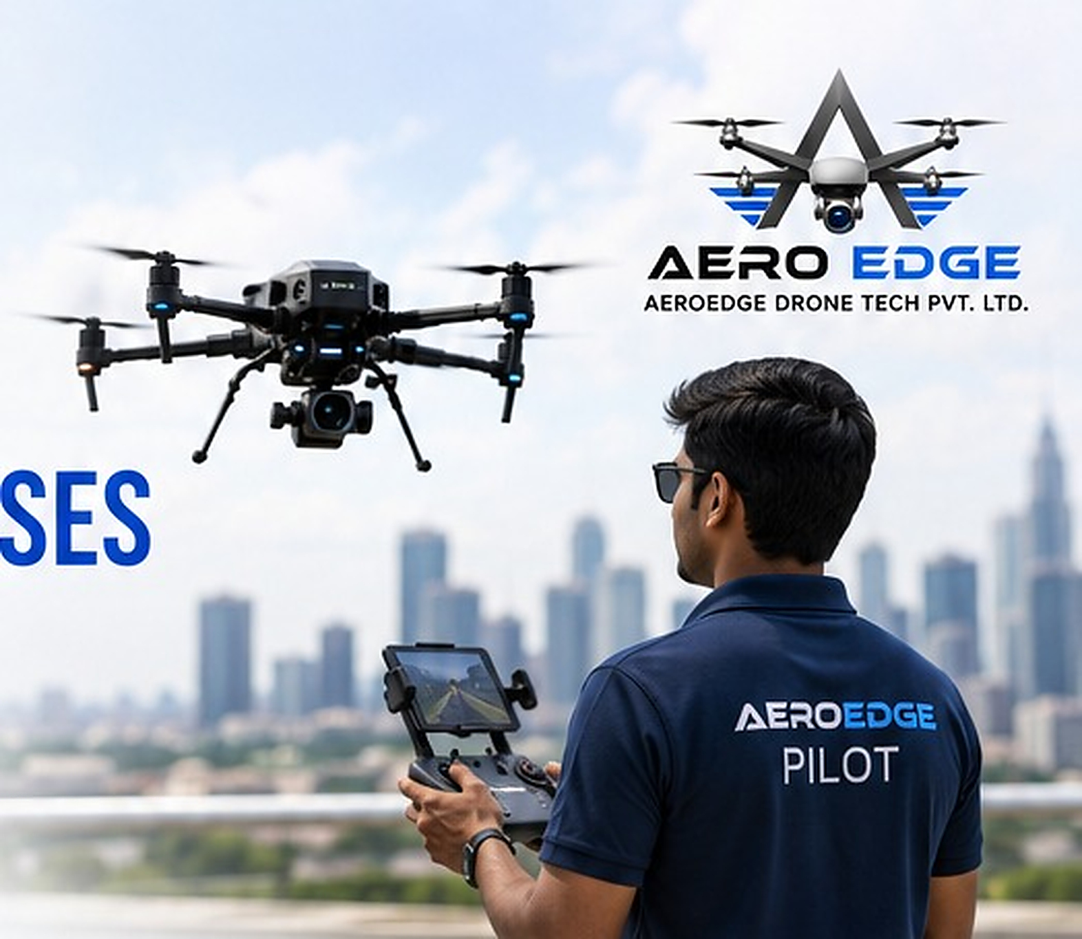 Drone pilot operating an AeroEdge UAV during DGCA drone pilot training in India